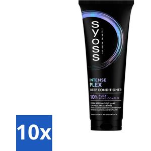 10 x Syoss - Plex - Conditioner - Herstelt Haarbruggen - 250 ml - Haarherstel - Haarbreuk - Haarstructuur - Haarverzorging - Haarversterking