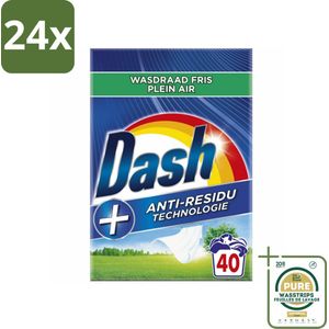 Dash - Waspoeder - Witte en Gekleurde Was - Wasdraad Fris - 40 Wasbeurten - Voordeelverpakking - 24 stuks - Wasverzachter - Vlekkenverwijderaar