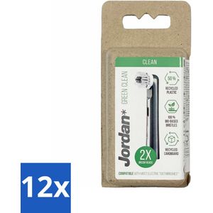 Jordan - Opzetborstels - Green Clean - 2 Opzetborstels - Voordeelverpakking - 12 stuks