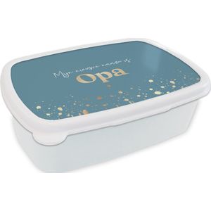 Broodtrommel Wit - Lunchbox - Brooddoos - Quotes - 'Mijn nieuwe naam is opa' - Spreuken - 18x12x6 cm - Volwassenen