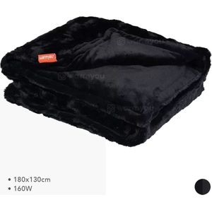 Elektrische fleece deken - Luxum - Zwart - XL