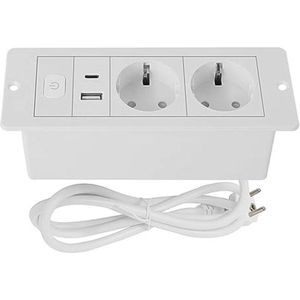 Tafelblad verzonken stopcontact met USB en Type-C, inbouwstopcontact voor bureau en keuken