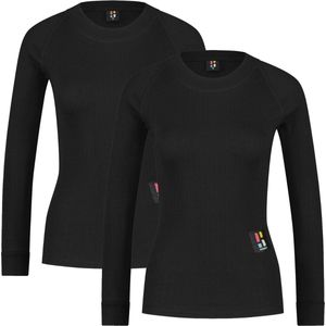 Poederbaas Thermoshirt Dames 2-pack Pro - Zwart - Maat XXL