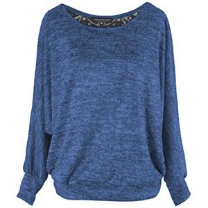 Sweatshirt trui met vleermouwen en kanten rug voor dames - lose fit