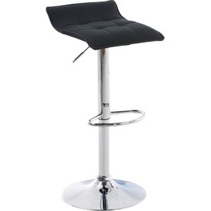 Moderne barkruk Waves - Zonder rugleuning - Ergonomisch - Set van 1 - Barstoelen voor keuken of kantine - Vierkant - Polyester - Zwart - In hoogte verstelbaar - Zithoogte 58-78cm