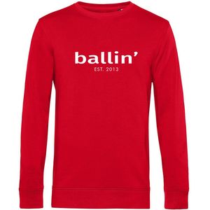 Heren Sweaters met Ballin Est. 2013 Basic Sweater Print - Rood - Maat XS