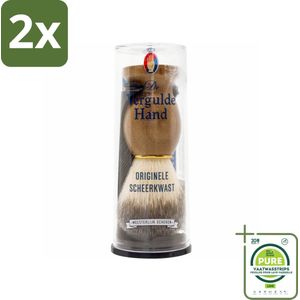 Vergulde Hand Originele Scheerkwast - Voordeelverpakking - 2 stuks - Scheerkwast - Scheerzeep