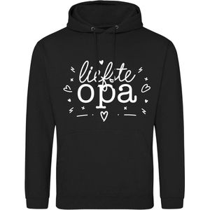 Hoodie voor Mannen - Cadeau voor De Liefste Opa - Mannelijk fit - Extreem zachte stof met Kangoeroezak/Buidelzak - 280 gram - Maat L - Jet Black