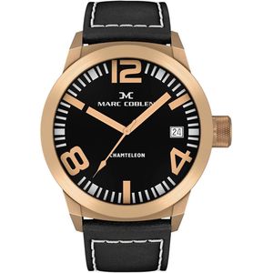 Marc Coblen XXL Horloge met Verwisselbare Lunette en Horlogeband - MC50R1 Rosegoud - 50mm