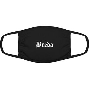 Breda mondkapje | gezichtsmasker | bescherming | bedrukt | logo | Zwart mondmasker van katoen, uitwasbaar & herbruikbaar. Geschikt voor OV