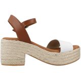 Popa - Abaka Snake - Sandalen - Wit - Leer - Hoge Hak met Plateau