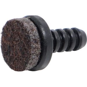 16 lamellenpluggen met vilt zwart diameter 5-6 mm - meubelglijders voor stalen buisstoelen - eindkappen voor ronde buizen