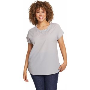 Top met lange mouwen en borduursel in ronde hals