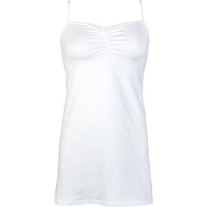 RJ Bodywear Pure Color dames jurk (1-pack) - onderjurk met verstelbare bandjes - wit - Maat: M