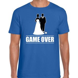 Bellatio Decorations vrijgezellen feest t-shirt heren - Game Over - blauw - bachelor party/bruiloft S