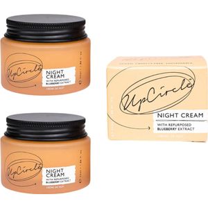 UpCircle Nachtcrème - Upcycled bosbessen – Hyaluronzuur - Niacinamide - 55 ML - 2 stuks