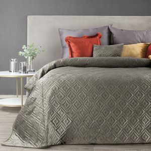 Oneiro’s luxe ARIEL Type 3 Beddensprei Taupe - 170 x 210 cm – bedsprei 2 persoons - beige – beddengoed – slaapkamer – spreien – dekens – wonen – slapen