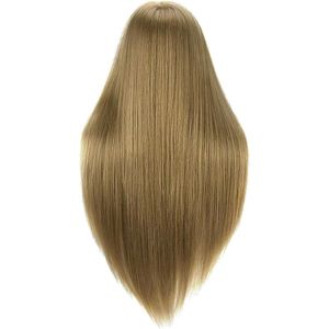 Kappershoofd met houder 71 cm pop voor de woonkamer + kappersgereedschap accessoireset (blond)