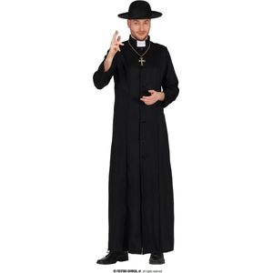 Guirca - Monnik & Pater & Priester Kostuum - Kerk Voorganger Dominee Doright - Man - Zwart - Maat 48-50 - Halloween - Verkleedkleding
