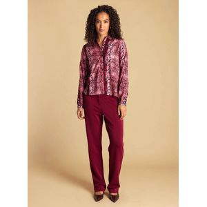 IVY BEAU Alisha Tops - Dark Red/Multicolour - maat 36