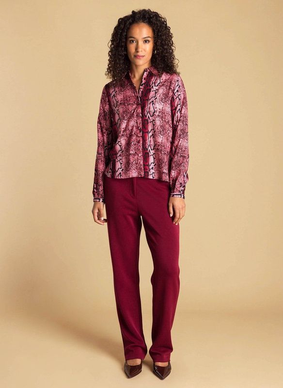 IVY BEAU Alisha Tops - Dark Red/Multicolour - maat 36