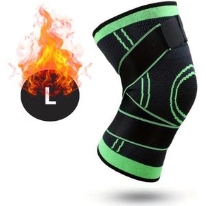 Nivard Kniebrace - Sportbrace Knie - Knee Sleeves - Knee Sleeves Powerlifting - Compressie Knie Brace - Knee Wraps - Knee Support - Dames - Heren - Comfortabel - Groen - Maat L