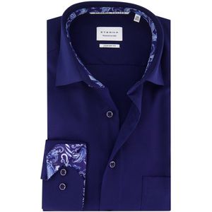 Eterna - Overhemd - Donkerblauw - 100% Katoen - Wijde Fit