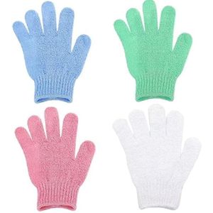 Body Scrub Handschoenen - 4 Stuks - Exfoliërende Scrub Handschoenen - Douche Sponsen - Peeling Handschoenen voor Bad - Spa Massage