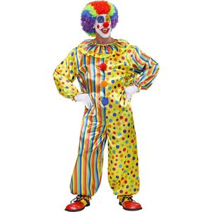 Widmann - Clown & Nar Kostuum - Veelkleurige Clown Jumpsuit - Volwassen - Multicolor - Medium - Carnavalskleding - Verkleedkleding
