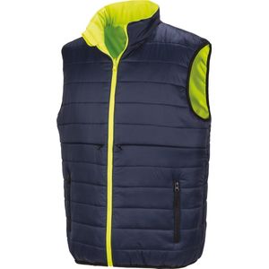 R332X - Reversible soft padded safety gilet Fluorescent Yellow / Navy XL