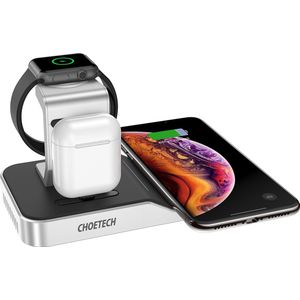 Choetech - 4 in 1 Wireless Qi Charging Dock - Oplader voor Iphone / Ipod / Apple Watch / Apple Airpods