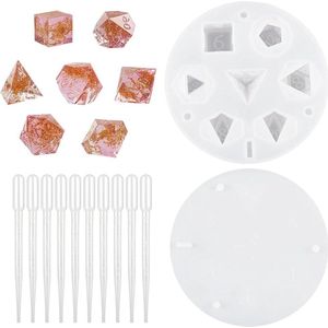DND Dice Set Silicone Mold 7 Shapes - Resin Silicone Shape Polyhedral Dice Set for Table Game Role Playing Games