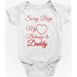 Passie voor Stickers Baby rompertje: Sorry boys my hearts belongs to daddy  98/104