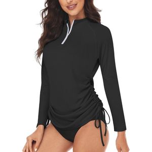 Rashguard Dames met Lange Mouwen en Halve Ritssluiting - UPF 50+ Zonwering, Sneldrogend en Verstelbaar