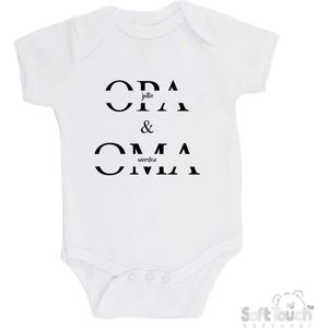 100% katoenen Romper ""Jullie worden opa & oma"" Unisex Katoen Wit/zwart 62/68
