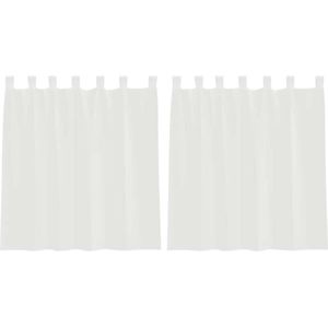 vidaXL - Gordijnen - voile - met - lussen - 2 - st - 140x140 - cm - wit