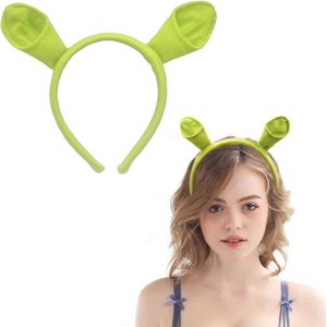 Groene hoofdband met Shrek Oren voor Halloween en cosplay