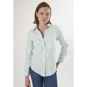 Felix Hardy - Gestreepte Overhemd - Groen - 97% Katoen - Dames