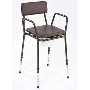 Toiletstoel in hoogte verstelbaar - Postoel Bruin | WC stoel met emmer