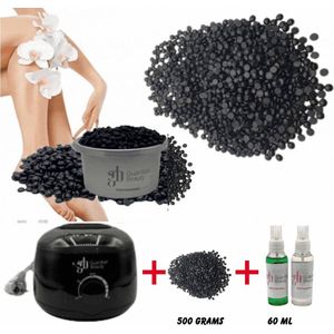 Guardian Beauty Wax Warmer - Ontharingset - Zwart - 500g Fruity Harde Wasbonen - 60ml Pre en Na Wax Spray - Met Gratis 20 stuks Spatels