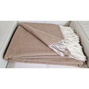 Plaid 100% Merino Wol - MILANO - Zand (140x200cm) ECO Deken Wol - Plaids.shop® Collectie