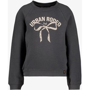 TwoDay meisjes sweater met tekst en strikje grijs - Maat 92