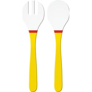 Zak Designs Riviera Saladebestek - Set van 2 Stuks - 32 cm - Wit/Geel
