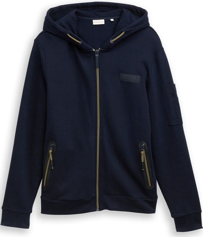 Tom Tailor Hoodie-sweatjack met zakken met ritssluiting