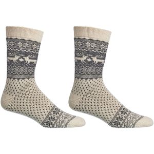 Noorse sokken | Merinowol | Alpacawol | Kleur: Antraciet | Dames & Heren | 6 paar