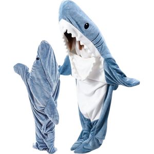 Onesie - Haai Deken - Hoodie Deken - Fleece Deken
