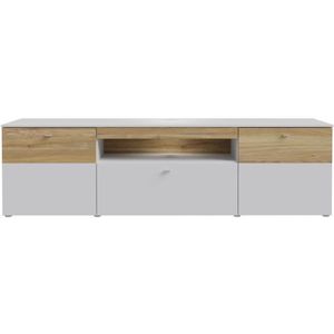 LED TV stand - COMO - 2 doors - Grey / Oak - 209.8 x 52 x 59.3 cm