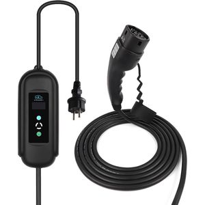 Laadkabel+Timer type 2 schuko stopcontact - 5 Meter - Type2 - 230V - 8A-10A-13A-16A - 1,3kWh t/m 3,7kWh