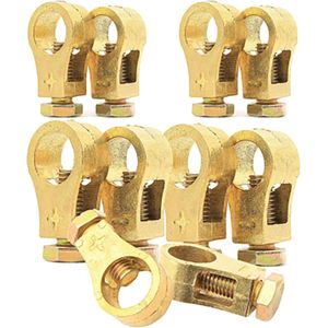 Accuklemmen - Zuiver Koperen Batterijaansluitclip - Set voor Auto-Accuaansluitingen - Voor Auto - Bestelwagen - Vrachtwagen - SUV - Boot