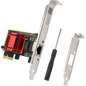 PCI Express X1 2.5G Gigabit LAN Card - 2500/1000/100Mbps Red Network Controller - Diskless PXE Boot RJ45 LAN Adapter - Desktop PC Hosts